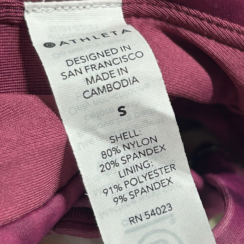 ATHLETA Plum Tie Dye Square Neck Printed Bikini Top Swimsuit NWOT - Picture 6 of 7